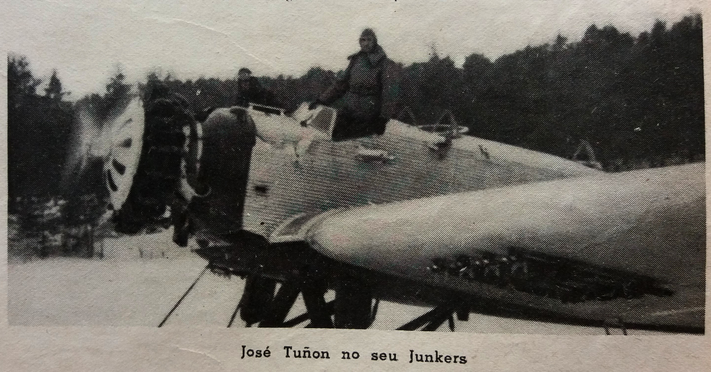 José Toñin num avião Junkers- in a Junkers airplane