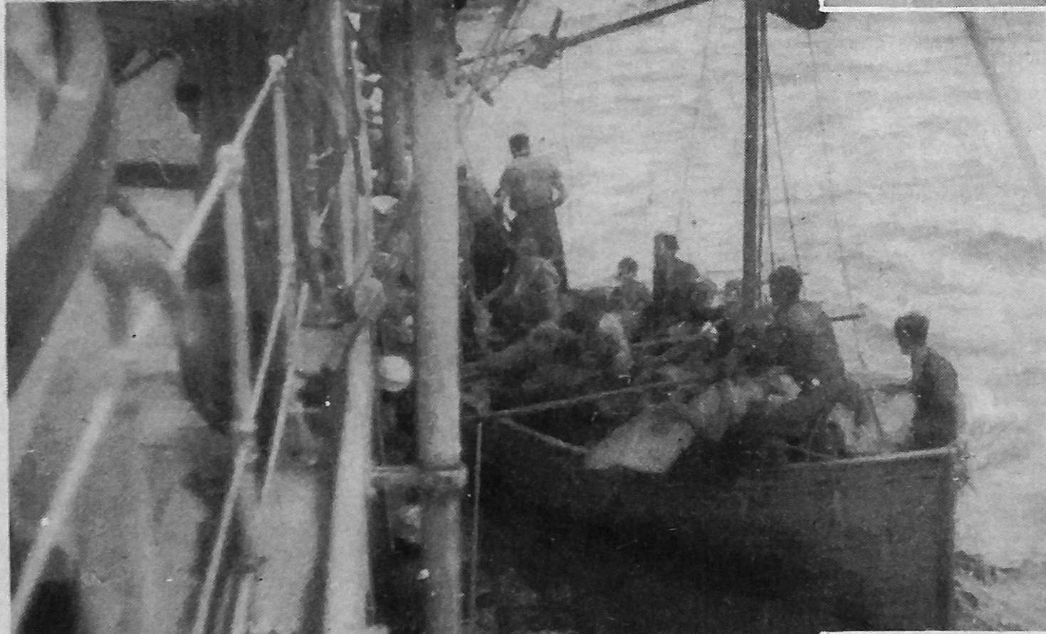 Castaways found by the Portuguese Navy ship Lima